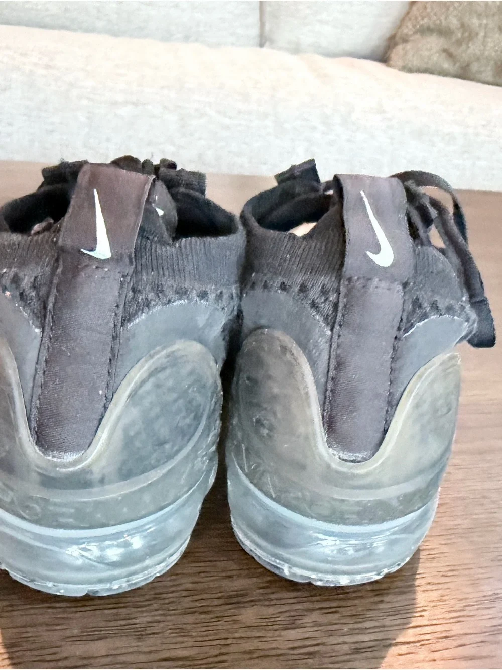 Nike Big Kids 6 Black VaporMax with White Swoosh